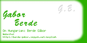 gabor berde business card