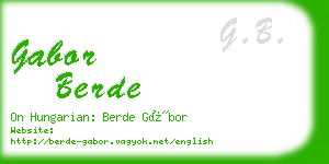 gabor berde business card